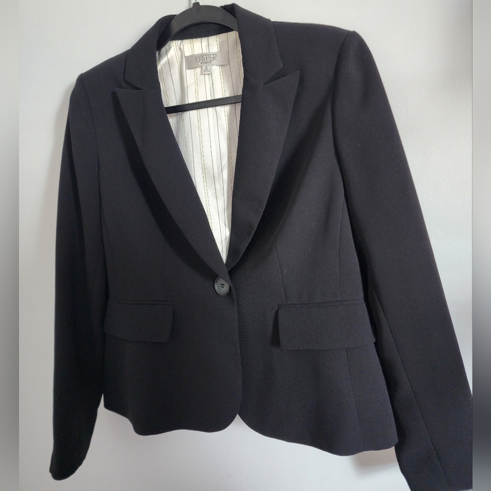 Kasper Black Blazer Tailored Suit Jacket